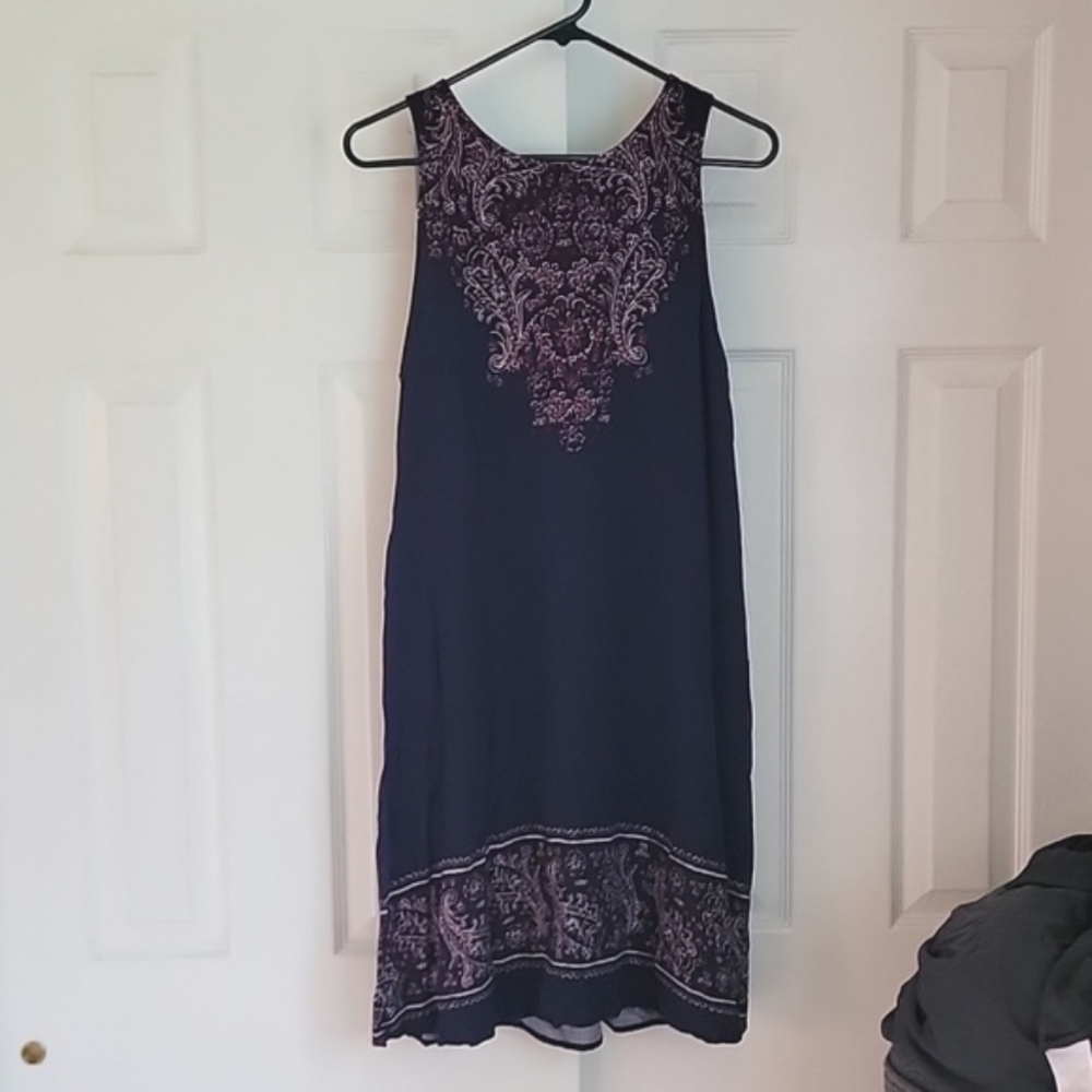 Xhilaration Navy and Floral Dress L
